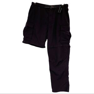 Land’s End Navy Convertible Hiking Pants, zip off to cargo shorts, pockets 32-34